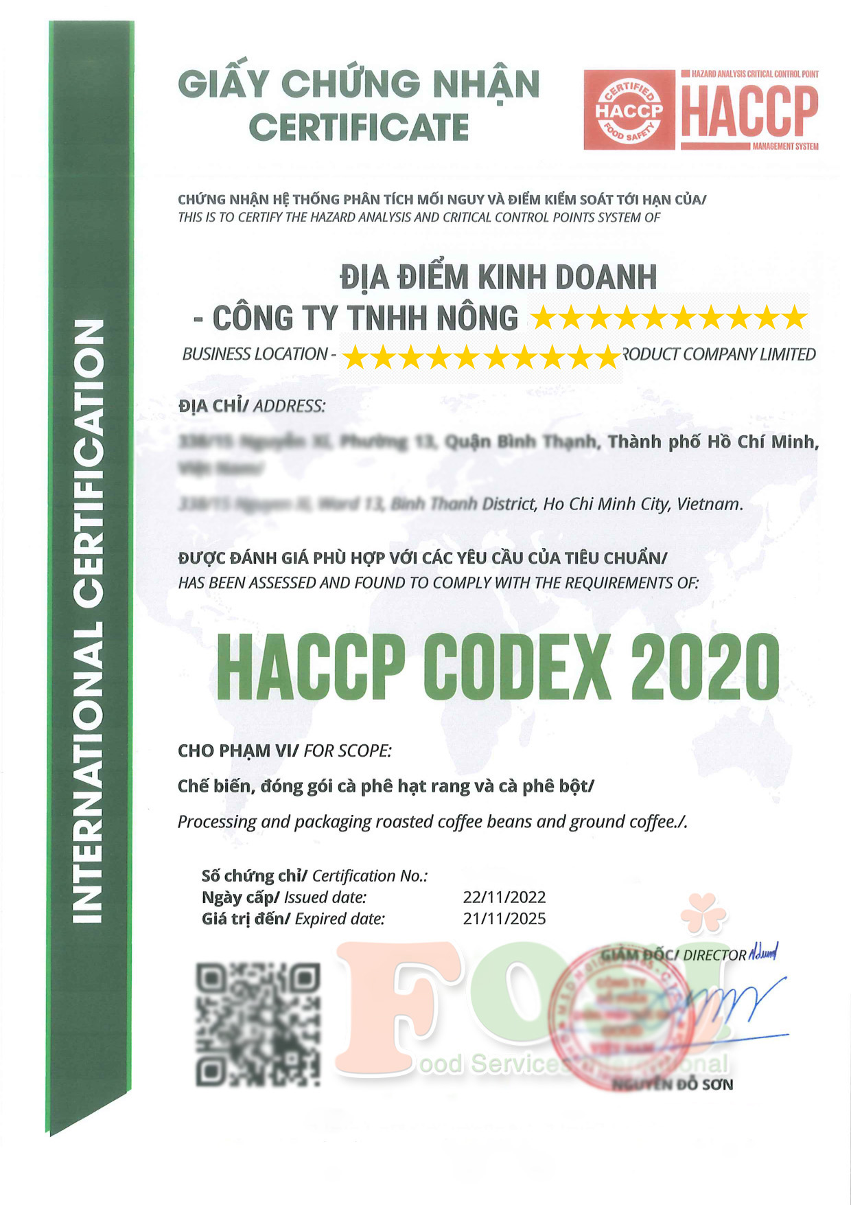 Công ty cổ phần dịch vụ thực phẩm Quốc tế Fosi